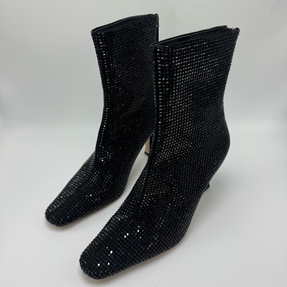 Lola Cruz Kiolo Boot Black Jeweled Sz 37 US 7 Bling Party New Years Eve Sparkle - Picture 4 of 11